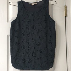 LOFT Blouse. Sleeveless. Small Petite. Gray Blue.